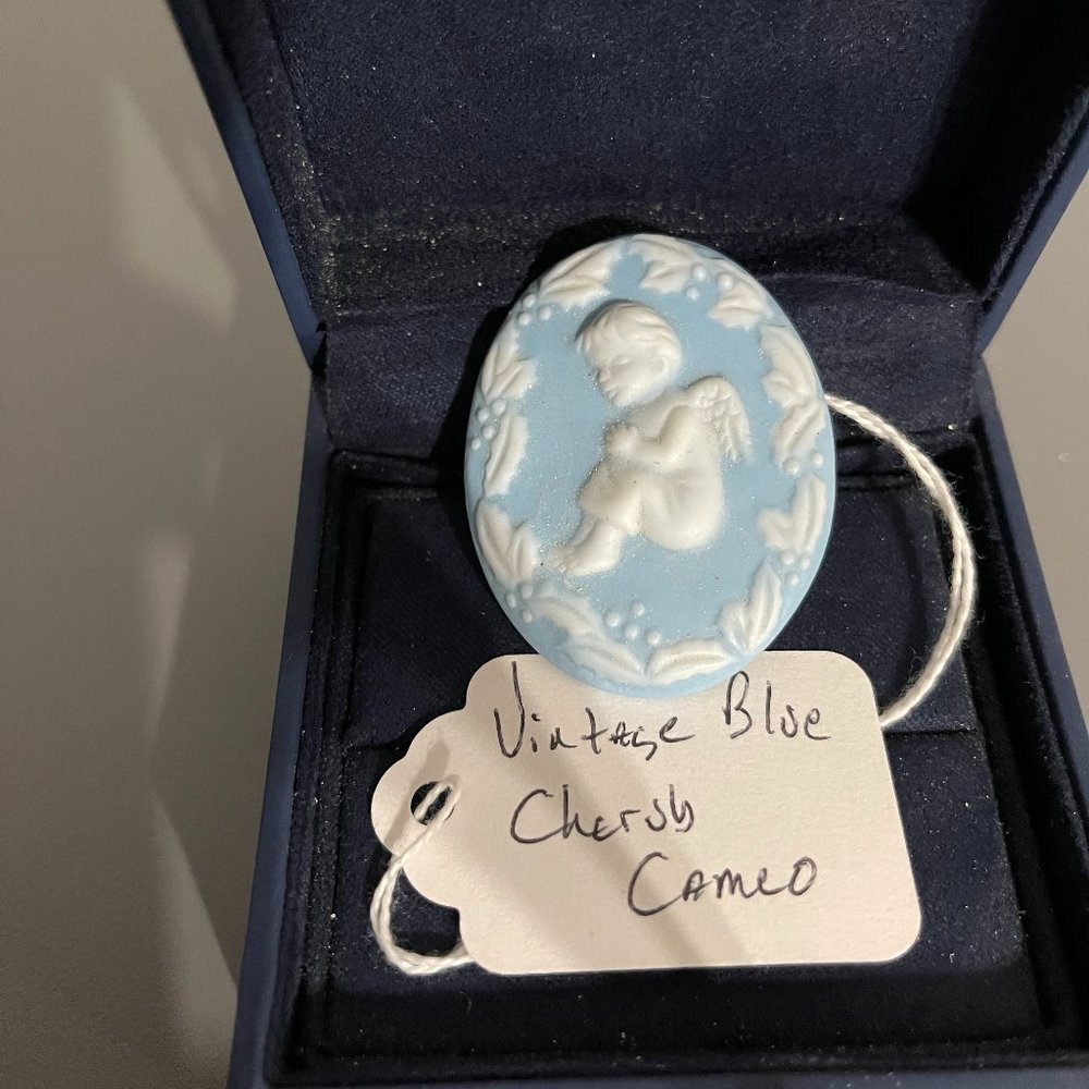 Baby Blue  Angel Cameo Pin Excellent Condition